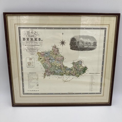 Framed Vintage Map of Berkshire by C. & J. Greenwood c.1834