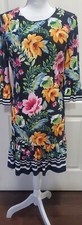 Ladies Dress - Eliza Jay - Navy with Multicolour Floral - Lined - Size 10