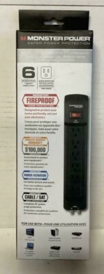 Monster Power MP EXP 600 AV Fireproof 6-Outlet 120V 1080 Joules Surge Protector