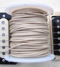 50 ft" Cloth Push Back "TINNED" Guitar Wire White 22 ga On Spool Vintage Gavitt