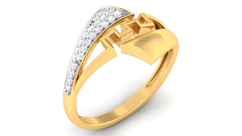 Pave 0,30 Cts F/VS1 Rotondo Brillante Diamanti Donne Fidanzamento Anello 18K Oro - Foto 3 di 7