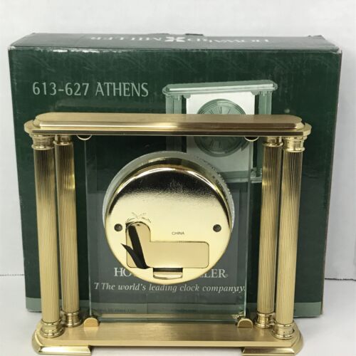 Howard Miller 613-627 Athens Solid Brass and Beveled Glass Table Clock NIB - Picture 3 of 11
