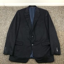 Paul Stuart Sport Coat 100 Italian Cashmere Dark Navy Blue 44XL