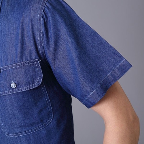Herren Jeanshemd Baumwolle Arbeitsjeans Oberteil Baggy Freizeit Kurzarm Übergröße T-Shirt - Bild 5 von 9