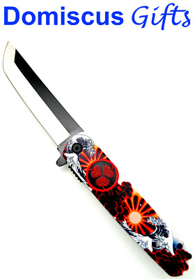 8 1/2'' NEW JAPANESE Samurai SHOGUN Hiroshima Warrior Fantasy POCKET KNIFE Knives