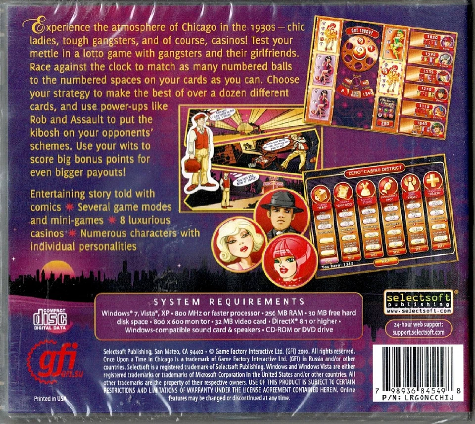 Once Upon A Time In Chicago Pc New Win7 Vista XP Gangsters Chic Ladies Casinos - Image 2 of 2