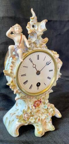 Antike französische Porzellan Boudoir Uhr - Bild 1 von 1