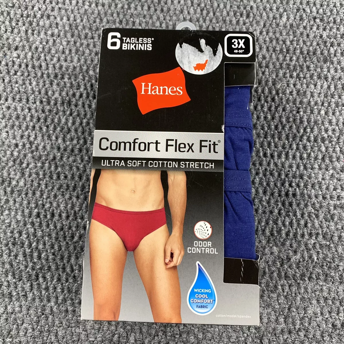 New Men's Hanes Comfort Flex Fit Tagless Bikini Underwear Blue