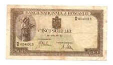 1942 -Romania -500 Lei- PICK-51