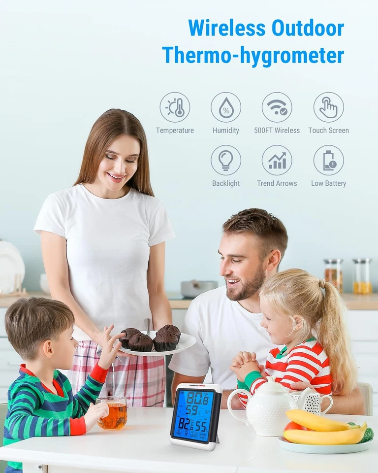 ThermoPro TP65 Indoor Outdoor Thermometer Digital Wireless Hygrometer Tempera... - Image 2 of 4