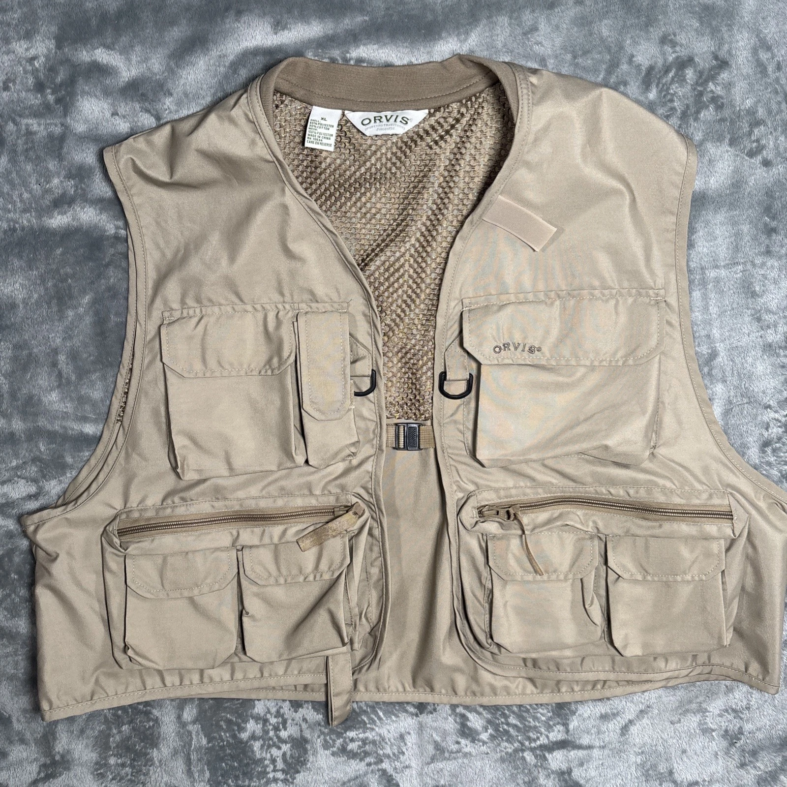 Orvis Fishing Vest Men’s XL Tan 10 Pockets Fly Fishing