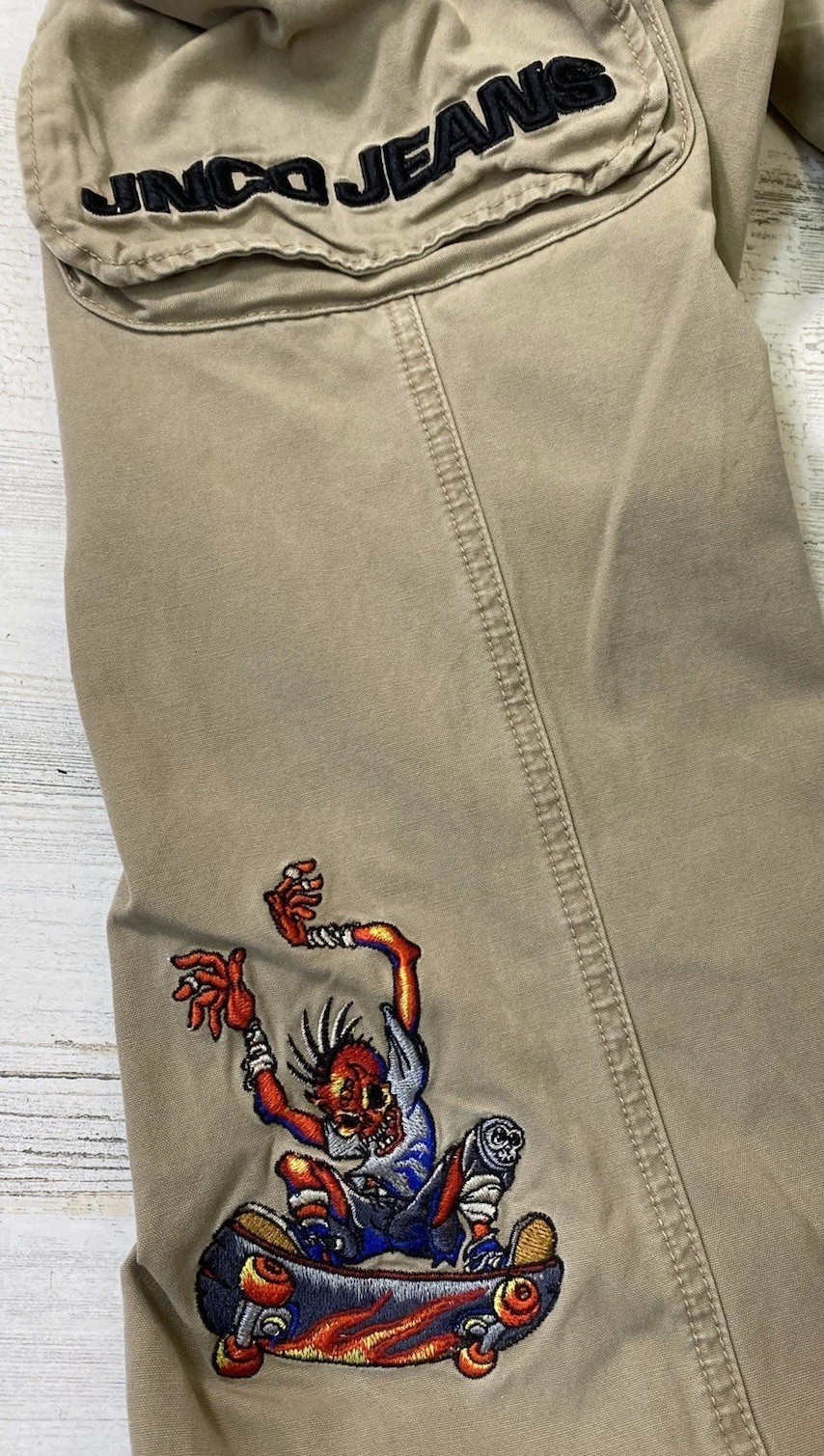 VTG JNCO Army Twill Pants Extremes Cargo Zombie Skater Sz 16 Fits 26.5”