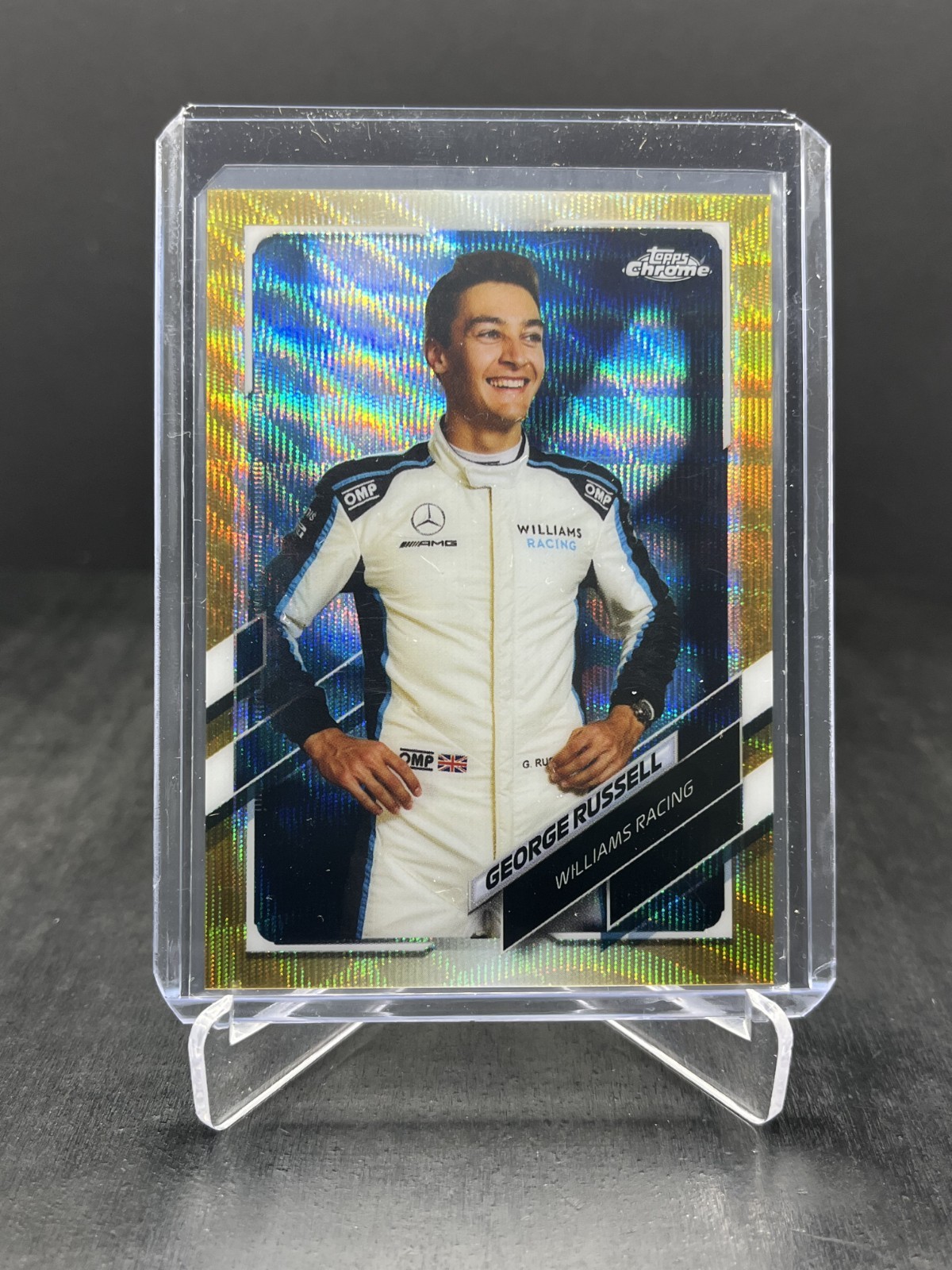 2021 Topps Chrome Formula 1 F1 George Russell Portrait Gold Wave 46/50 #19