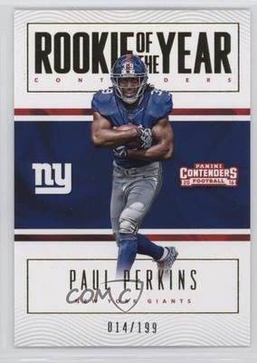 2016 Panini Contenders Rookie of the Year Gold 14/199 Paul Perkins #18 RC 1md