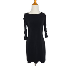 Joseph Ribkoff Little Black Dress Cutout Sleeves Sexy Stretchy Women 4