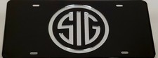 Sig Sauer Black Mirror License Plate Auto Tag Laser Cut Inlaid Acrylic Chrome