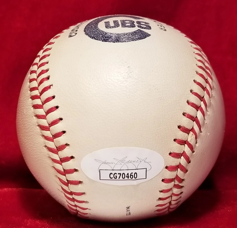 1975 ERNIE BANKS Signed Inscribed BALL hof vtg Auto CHICAGO CUBS TEAM Baseball - Image 2 of 4