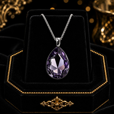 Großer Tansanit Träne Anhänger Sterlingsilber 925 Punze alle Kettenlängen