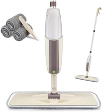 spray mop for wet floor cleaning with washable microfiber pads