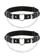 Women Thigh Garter Belt Adjustable Punk Leather Leg Garter,Gothic Heart with ...