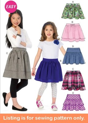 SEWING PATTERN Sew Girls Clothing Clothes Short Midi Skirt Teen Easy Simple 6984