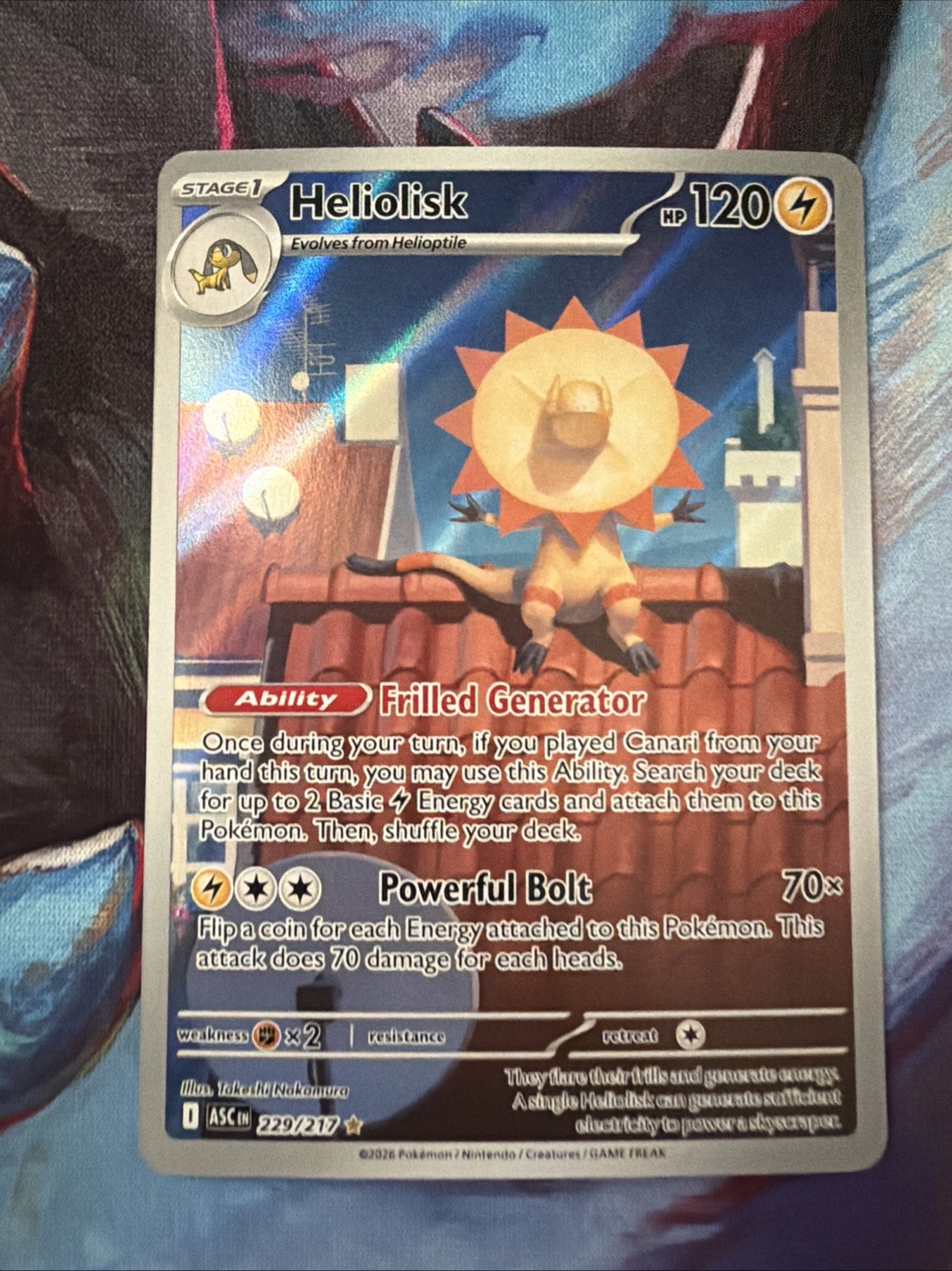 Heliolisk 229/217 Illustration Rare Ascended Heroes Pokemon Holo Near Mint