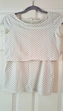 H&M MAMA Women?s S Regular White/Black Polka BREASTFEEDING Top