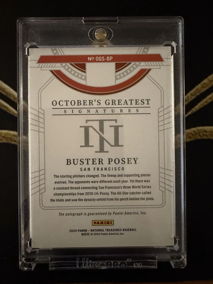 2024 National Treasures Buster Posey с автографом 01/25 лучшие подписи октября - Изображение 2 из 2