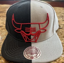 Mitchell & Ness Black Grey NBA Chicago Bulls Snapback Hat Cap Rare Basketball