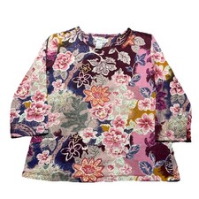 Coldwater Creek Y2K Asian Floral AOP All Over Graphic Tshirt Fairy Grunge Medium