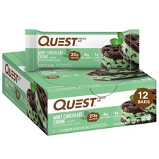 Quest Nutrition Mint Chocolate Chunk Protein Bars, 20g Protein, 1g Sugar, 4g ...