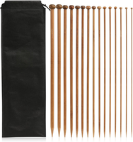 Lihao 15 Paar Stricknadeln Aus Bambus FüR Wolle (2 Mm-10 Mm/LäNge 35 Cm) | Stric