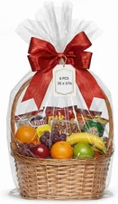 6 Pcs Extra Large Cellophane Wrap Bags for Gift Baskets 35 X 57 Inch Giant Jumbo