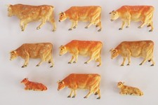 Britains Herald Farm - lot of 9x Jersey Cattle - bull cows calves - 1/32