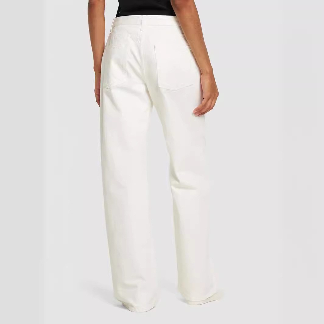 FILA Pantaloni dritti THE ROW donna primaverile cotone vita media larghi larghi larghi larghi