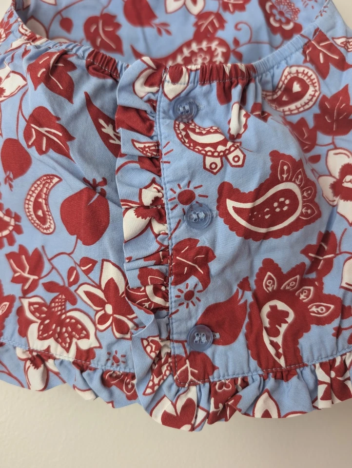 Top Halter Copper Key Niñas Pequeñas 2T 100% Algodón Paisley Patrón Foto 3 de 4