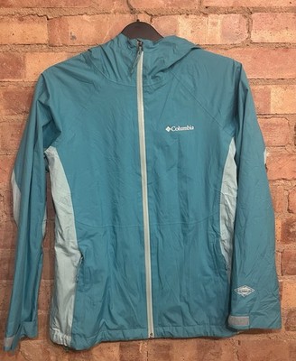 Columbia Omni-Tech Jacke 40  Damen 14-16 Kapuze Regen wasserdicht türkis