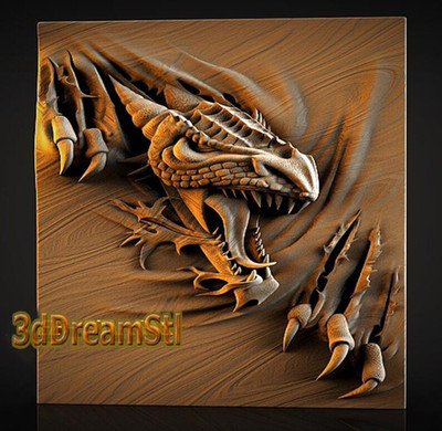 Raptor STL Model, CNC Router, Engraver, Artcam, Aspire, Wood Art