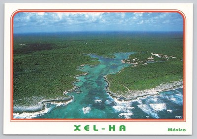 Postcard Xel-Há, Quintana Roo, Mexico, Aerial View 4x6'' A9716