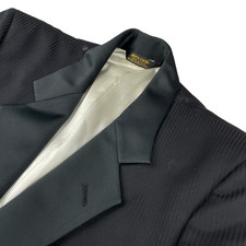 VTG Pierre Cardin Men's 100 Wool Tuxedo Jacket Black Shadow Stripe USA 40L