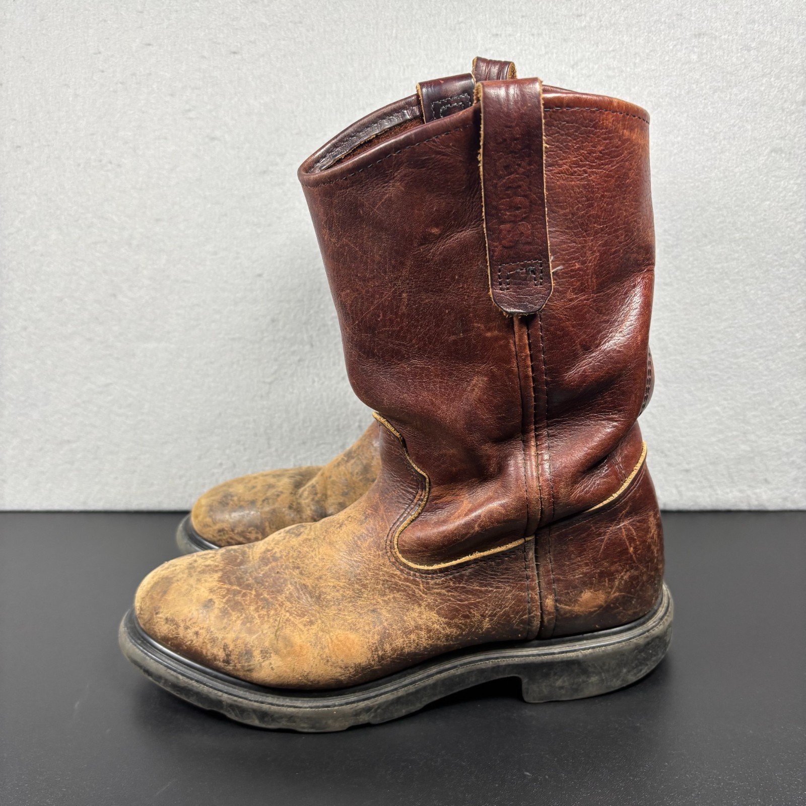 Red Wing 1132 Pecos Work Boots Supersole Pull-On Brown Leather USA Made Men 7.5D