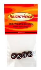 4 Brightvision Redline Wheels - 4 Small Deep Dish Dull Chrome Style