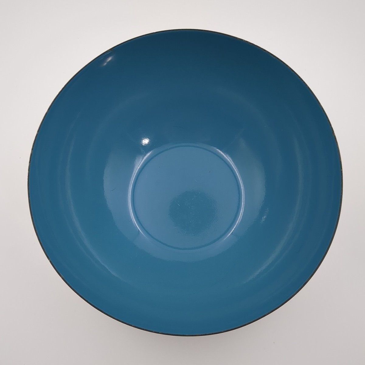 Vintage Cathrineholm Norway Enamel Blue White Lotus Bowl Catherine