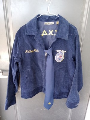 Vintage FFA Corduroy Jacket Men's 38 Blue Corduroy Three Rivers Tx