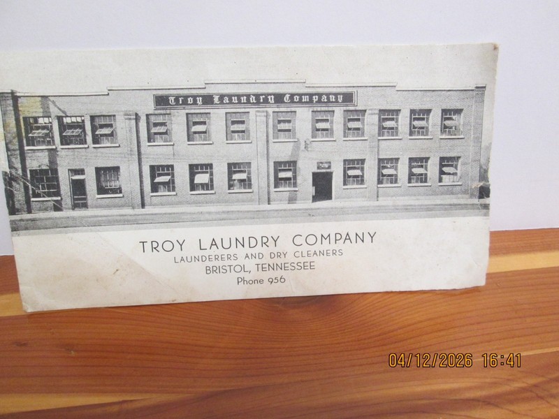 Vintage Troy Laundry Company, Bristol, Tennessee Ink Blotter,picture Troy.