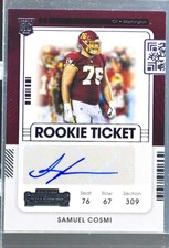 2021 Contenders Samuel Cosmi RC Auto #170 Commanders