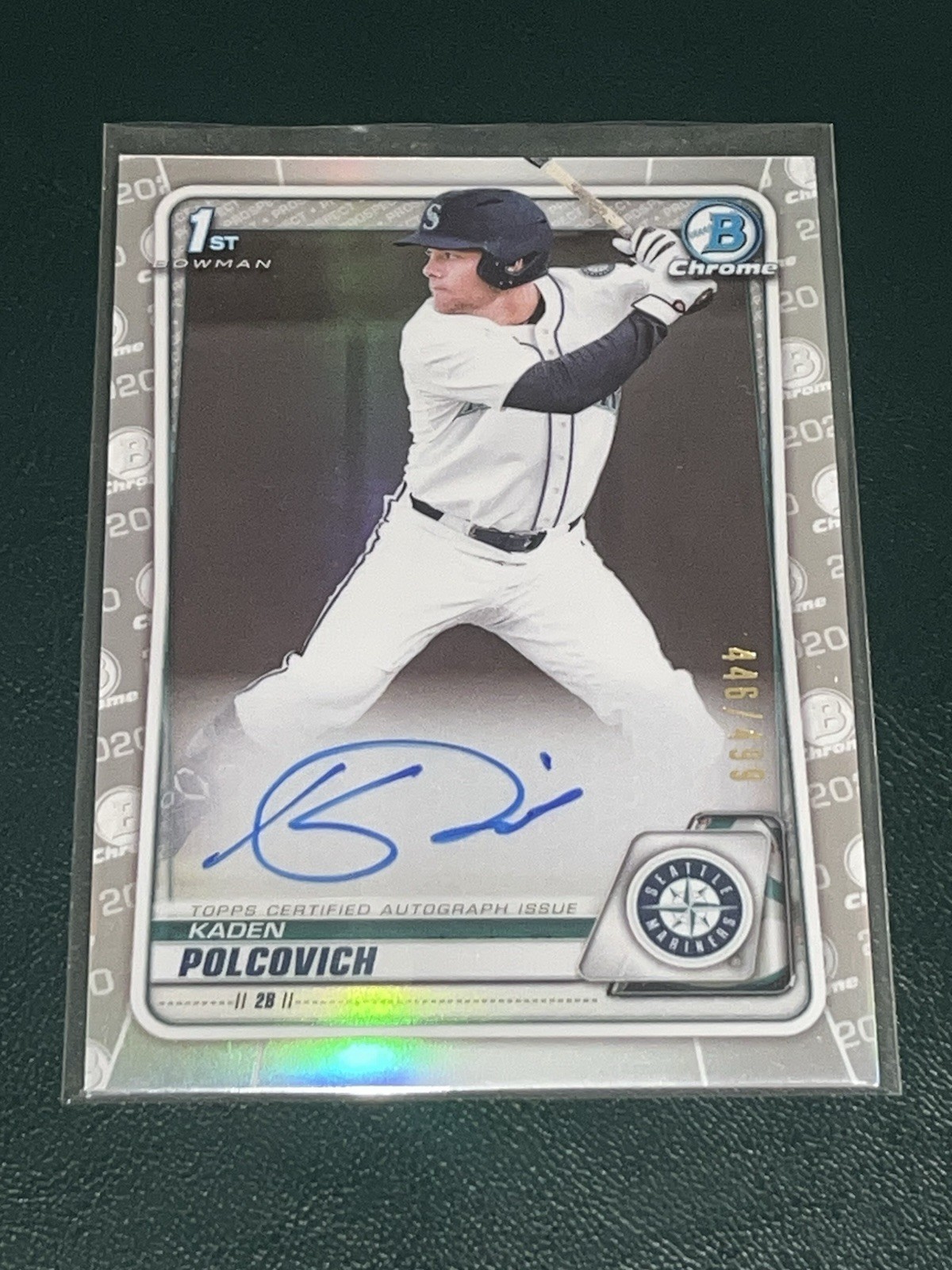 2020 Bowman Draft Chrome Kaden Polcovich REFRACTOR /499 AUTOGRAPH