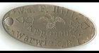 1862 Civil War ID Tag, Silver, Rhode Island