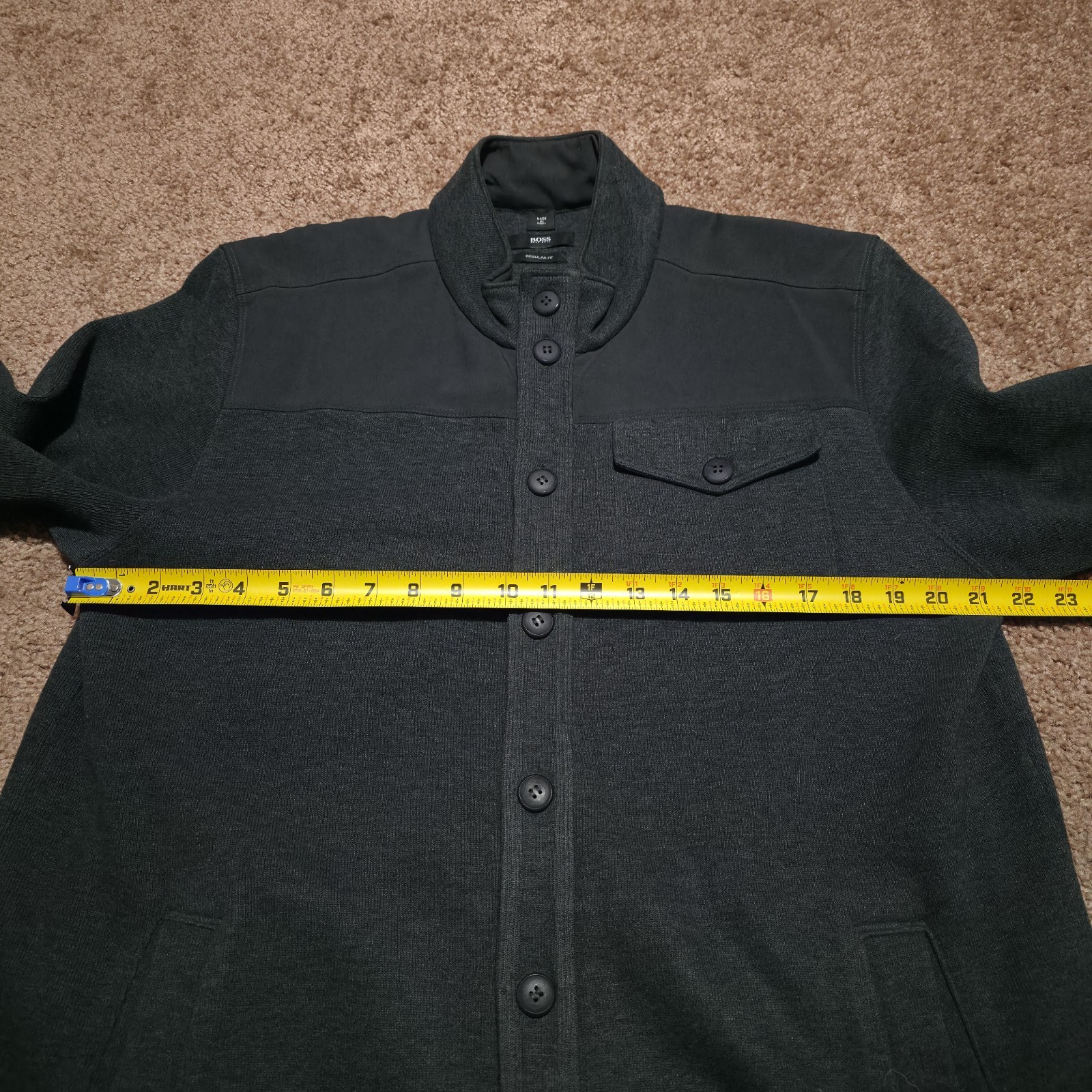 Hugo Boss Button Zip Lux Jacket Gray Long Sleeve Men's Size XL Cotton Blend thumbnail 9