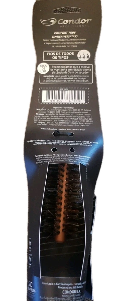 Cepillo de pelo brasileño Condor cerdas de jabalí Eva mango de goma real... Foto 3 de 3